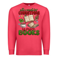 Cardinal all i want for christmas is more books Premium Sweatshirt - MaliasSmallBusiness