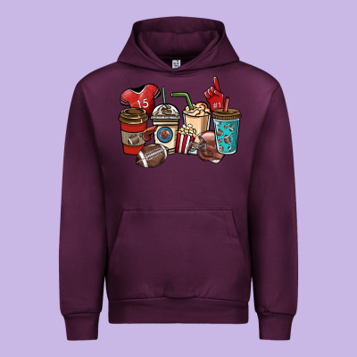 Football Coffee Cups Urban Hoodie Designed By Nancycooperartshop
