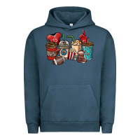 Pigment Midnight Navy Football coffee cups Urban Hoodie - NancyCooperArtShop
