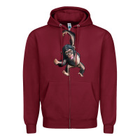 Burgundy baby chimpanzee Zipper Hoodie - LillyAllenDesigns