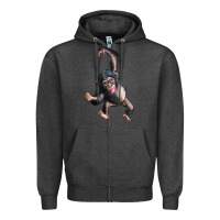 Charcoal Heather baby chimpanzee Zipper Hoodie - LillyAllenDesigns