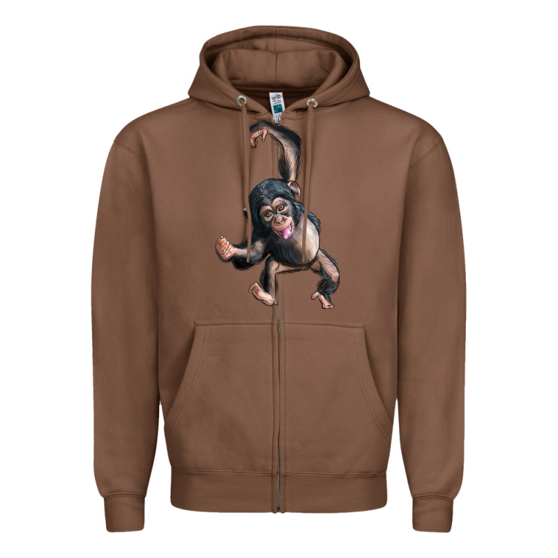 Baby Chimpanzee Zipper Hoodie by LillyAllenDesigns | Teevron