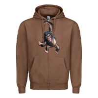 Chestnut baby chimpanzee Zipper Hoodie - LillyAllenDesigns
