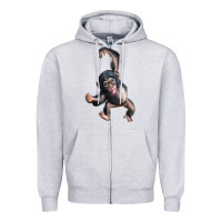Heather Grey baby chimpanzee Zipper Hoodie - LillyAllenDesigns