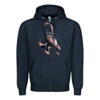 Navy baby chimpanzee Zipper Hoodie - LillyAllenDesigns