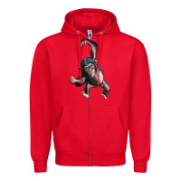 Red baby chimpanzee Zipper Hoodie - LillyAllenDesigns