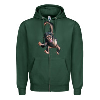 Sports Green baby chimpanzee Zipper Hoodie - LillyAllenDesigns
