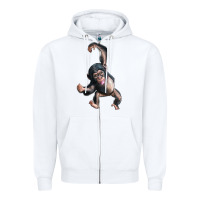 White baby chimpanzee Zipper Hoodie - LillyAllenDesigns