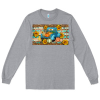 Heather Grey Fall truck sunflowers Long Sleeve Tee - Artiststas