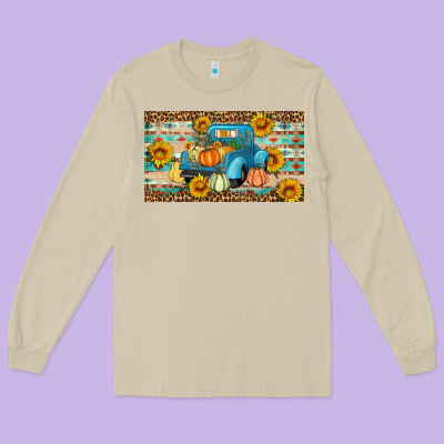 Fall Truck Sunflowers Long Sleeve Tee Designed By Artiststas