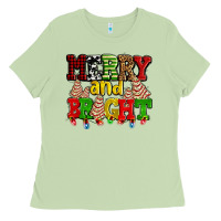 Matcha merry and bright with christmas tree  cakes ado Ladies Tee - AdoDesignShop