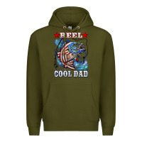 Army Green Reel Cool Dad Bass 4th of July Premium Hoodie - LillyAllenDesigns