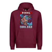 Burgundy Reel Cool Dad Bass 4th of July Premium Hoodie - LillyAllenDesigns