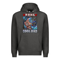 Charcoal Heather Reel Cool Dad Bass 4th of July Premium Hoodie - LillyAllenDesigns