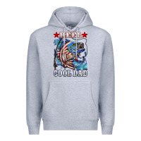 Heather Grey Reel Cool Dad Bass 4th of July Premium Hoodie - LillyAllenDesigns