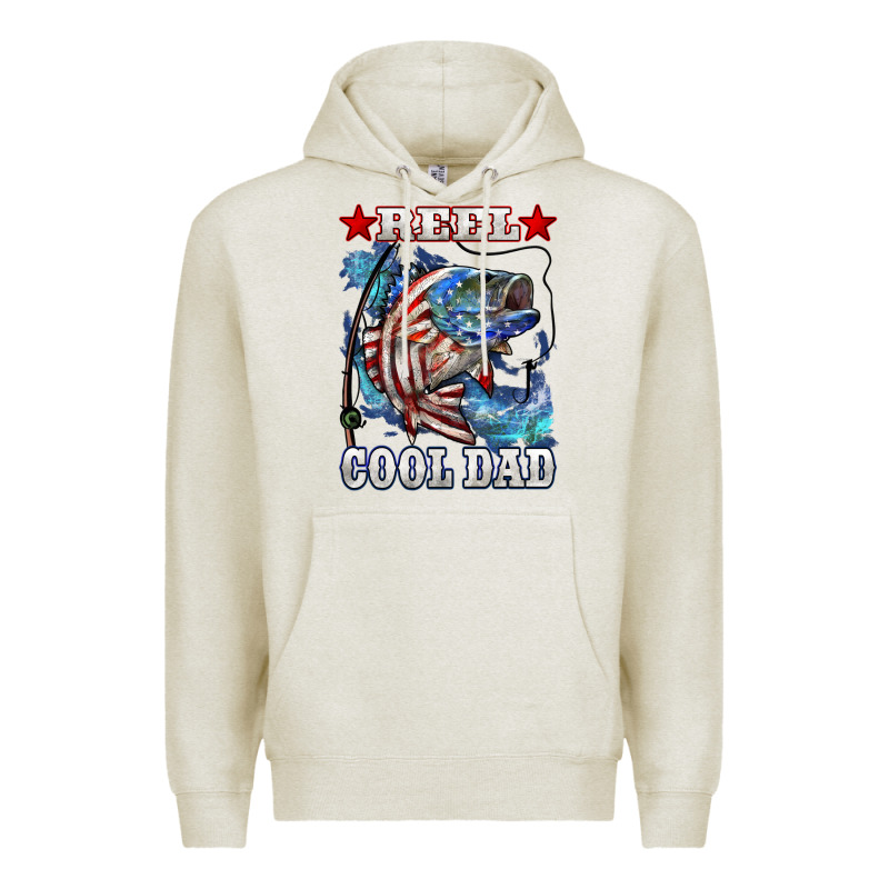 Reel Cool Dad Bass 4th Of July Premium Hoodie by LillyAllenDesigns | Teevron
