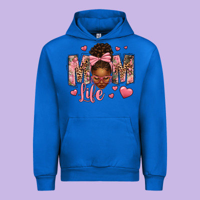 Afro Messy Bun Mom Life Urban Hoodie Designed By Texasbilliewilder