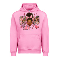 Fuchsia Pink Afro Messy Bun Mom Life Urban Hoodie - texasbilliewilder