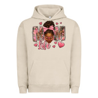 Pigment French Oak Afro Messy Bun Mom Life Urban Hoodie - texasbilliewilder