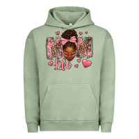 Pigment Oil Green Afro Messy Bun Mom Life Urban Hoodie - texasbilliewilder