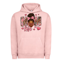 Pigment Salmon Afro Messy Bun Mom Life Urban Hoodie - texasbilliewilder