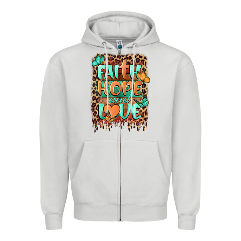 Faith Hope And Love Zipper Hoodie by BarkalooDesign | Teevron