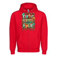 Red faith hope and love Zipper Hoodie - BarkalooDesign