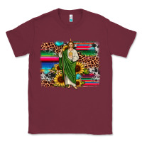 Burgundy san judas leopard cowhide sunflower background Classic Tee - JahusDesignShop