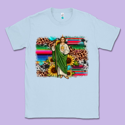 San Judas Leopard Cowhide Sunflower Background Classic Tee Designed By Jahusdesignshop