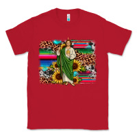 Red san judas leopard cowhide sunflower background Classic Tee - JahusDesignShop