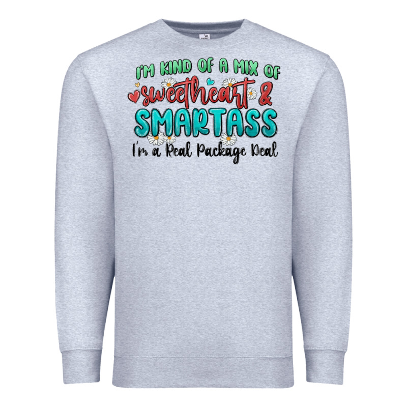 Im  Kind Of A Mix Of Sweetheart And Smartass Premium Sweatshirt by MaliasSmallBusiness | Teevron
