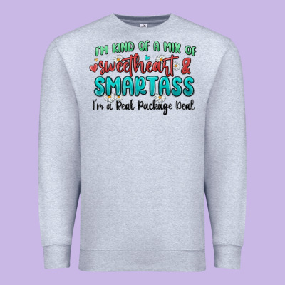 Im  Kind Of A Mix Of Sweetheart And Smartass Premium Sweatshirt Designed By Maliassmallbusiness