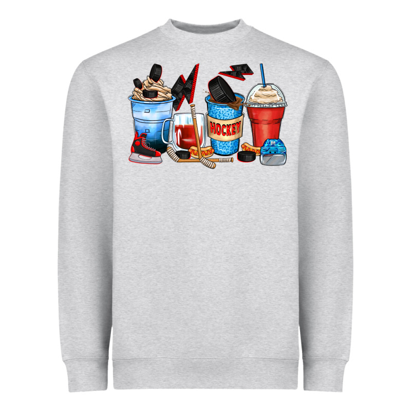Hockey Begins After Coffee Cups Heavyweight Sweatshirt by Zillion Design Studio | Teevron