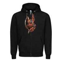 Black Orangutan And Baby Zipper Hoodie - LillyAllenDesigns