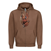 Chestnut Orangutan And Baby Zipper Hoodie - LillyAllenDesigns
