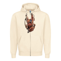 Sandshell Orangutan And Baby Zipper Hoodie - LillyAllenDesigns
