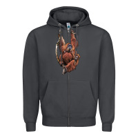Smoke Orangutan And Baby Zipper Hoodie - LillyAllenDesigns