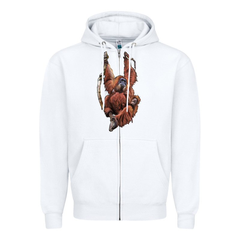 Orangutan And Baby Zipper Hoodie by LillyAllenDesigns | Teevron