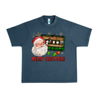 Midnight Navy Merry christmas santa cassette Urban Heavy Tee - FaDigitalArtStudio