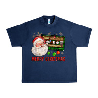 Navy Merry christmas santa cassette Urban Heavy Tee - FaDigitalArtStudio
