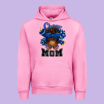 Cheer Mom Afro Messy Bun Urban Hoodie Designed By Texasbilliewilder