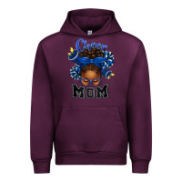 Mauve Wine Cheer Mom Afro Messy Bun Urban Hoodie - texasbilliewilder
