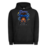 Pigment Black Cheer Mom Afro Messy Bun Urban Hoodie - texasbilliewilder
