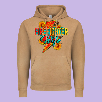 Firefighter Wife With Lightning Bolt Vintage Hoodie Designed By Zillion Design Studio