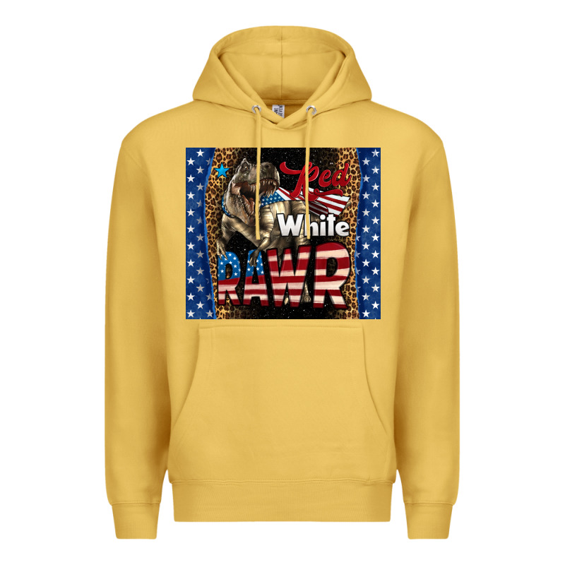 Western Red White Rawr Dinosaur Premium Hoodie by LillyAllenDesigns | Teevron
