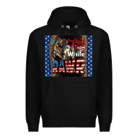 Black Western Red White Rawr Dinosaur Premium Hoodie - LillyAllenDesigns