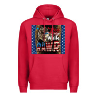 Cardinal Western Red White Rawr Dinosaur Premium Hoodie - LillyAllenDesigns
