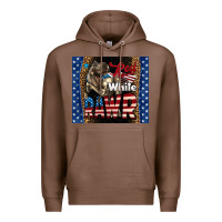 Chestnut Western Red White Rawr Dinosaur Premium Hoodie - LillyAllenDesigns
