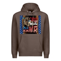 Coffee Western Red White Rawr Dinosaur Premium Hoodie - LillyAllenDesigns