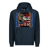 Navy Western Red White Rawr Dinosaur Premium Hoodie - LillyAllenDesigns